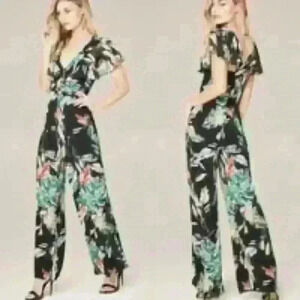 Adalyn Rae Anthropologie floral jumpsuit size XS
